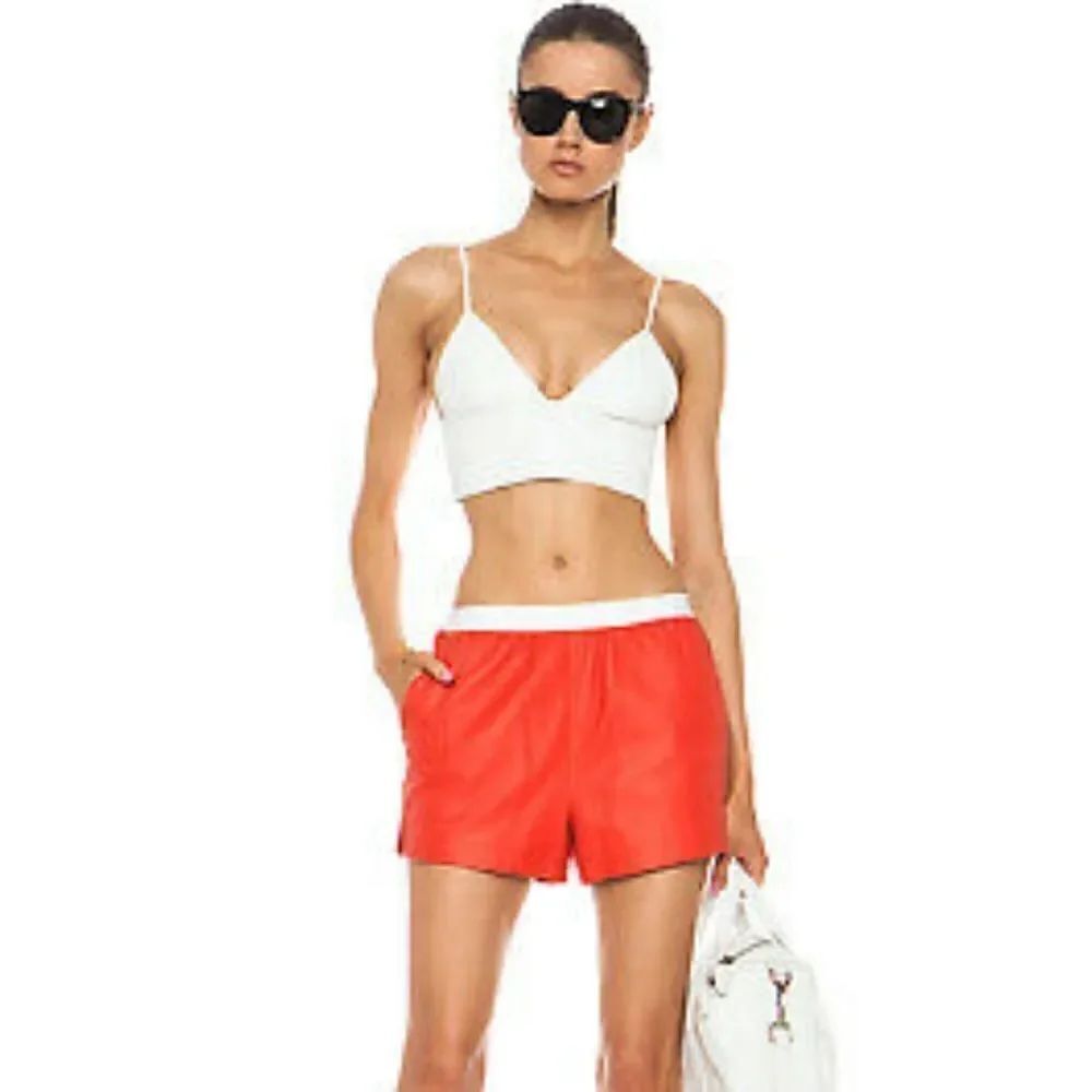 T by Alexander Wang Leather Boxer Shorts with Pockets S